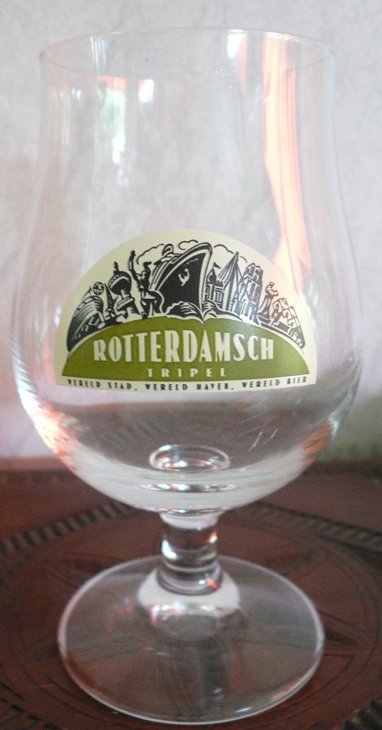 tulpglas ROTTERDAMSCH Tripel panorama Rotterdam Euromast, Verzamelen, Biermerken, Ophalen of Verzenden, Zo goed als nieuw, Glas of Glazen