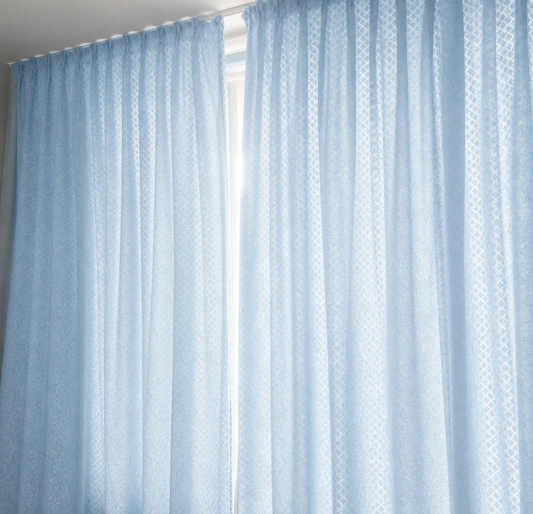 2 gevoerde banen: B300xH255cm, Huis en Inrichting, Gebruikt, Blauw, 255 cm, Ophalen of Verzenden