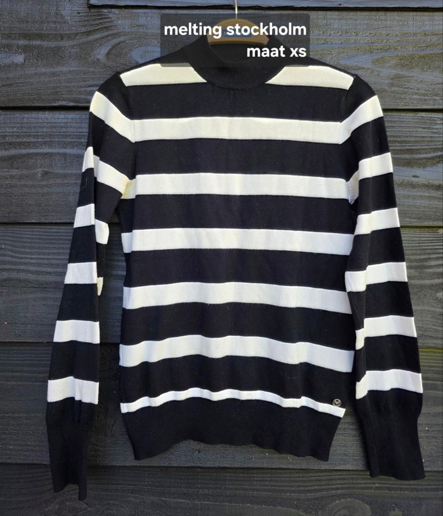 Melting Stockholm gestreepte trui XS, Kleding | Dames, Truien en Vesten, Zwart, Ophalen of Verzenden, Zo goed als nieuw, Maat 34 (XS) of kleiner