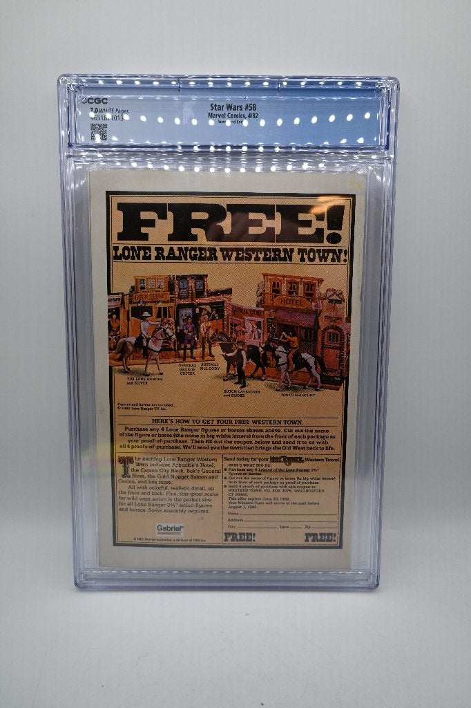 Star Wars #58 Marvel Comics CGC 7.0 Graded Comic, Boeken, Eén comic, Amerika, Ophalen of Verzenden, Zo goed als nieuw