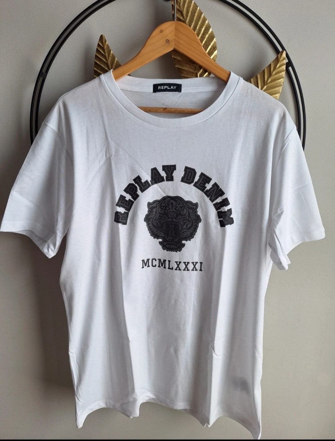 Replay Denim T-shirt met tijgerprint - Maat XXL, Ophalen of Verzenden
