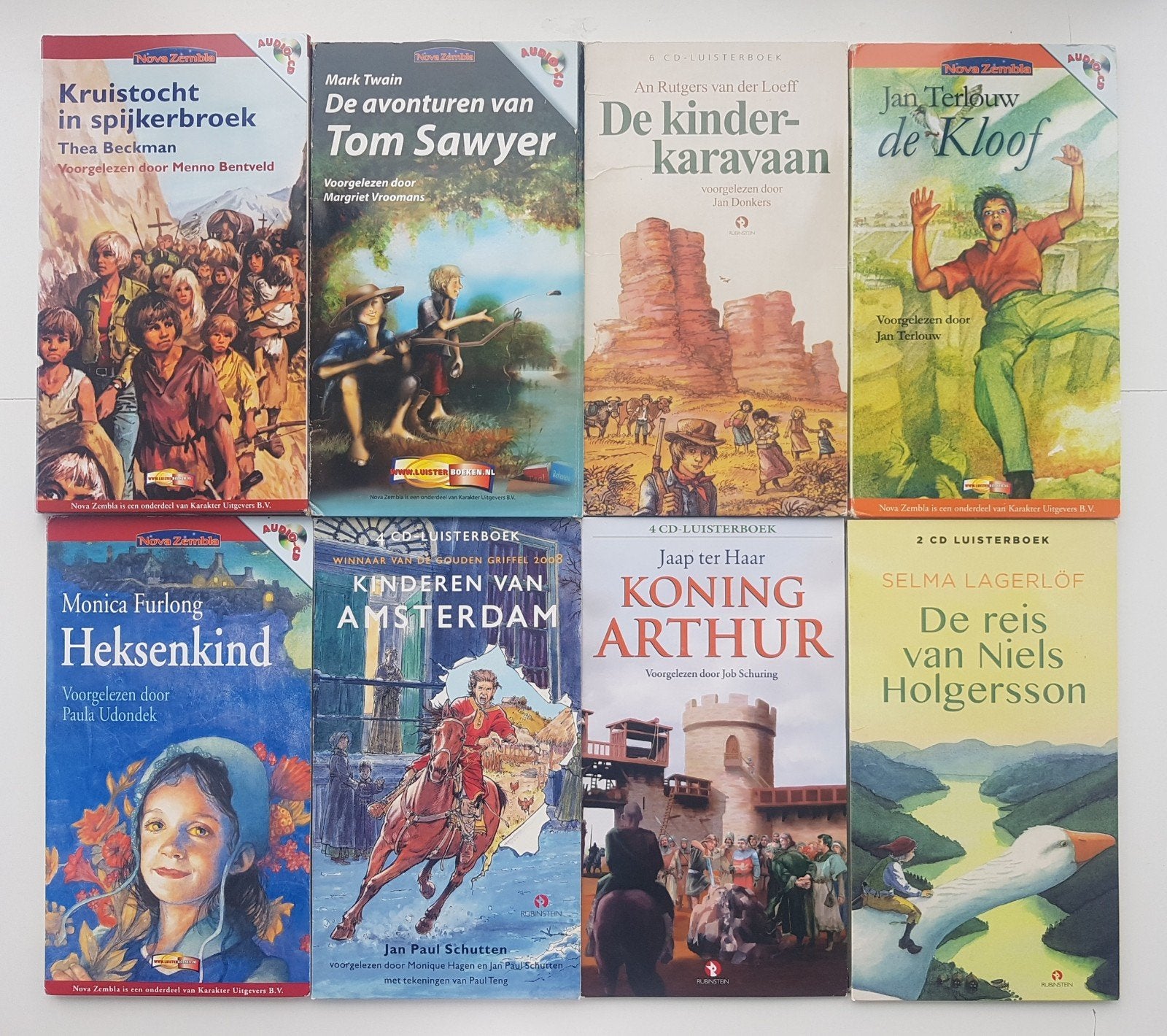 8x Luisterboek: De Kloof, Kruistocht, Tom Sawyer, Arthur, Ophalen of Verzenden, Thea Beckman, Cd, Kind