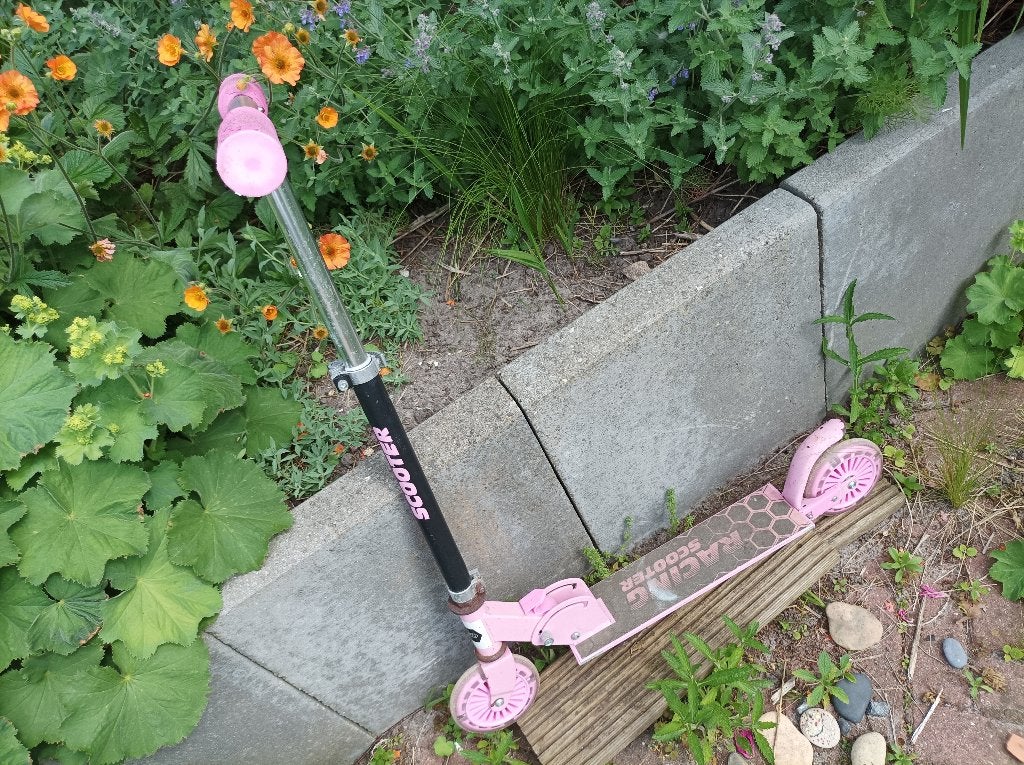 Kinderstep Racing Scooter roze abec5 12,5cm wielen, Ophalen of Verzenden, Gebruikt, Gewone step, Scooter