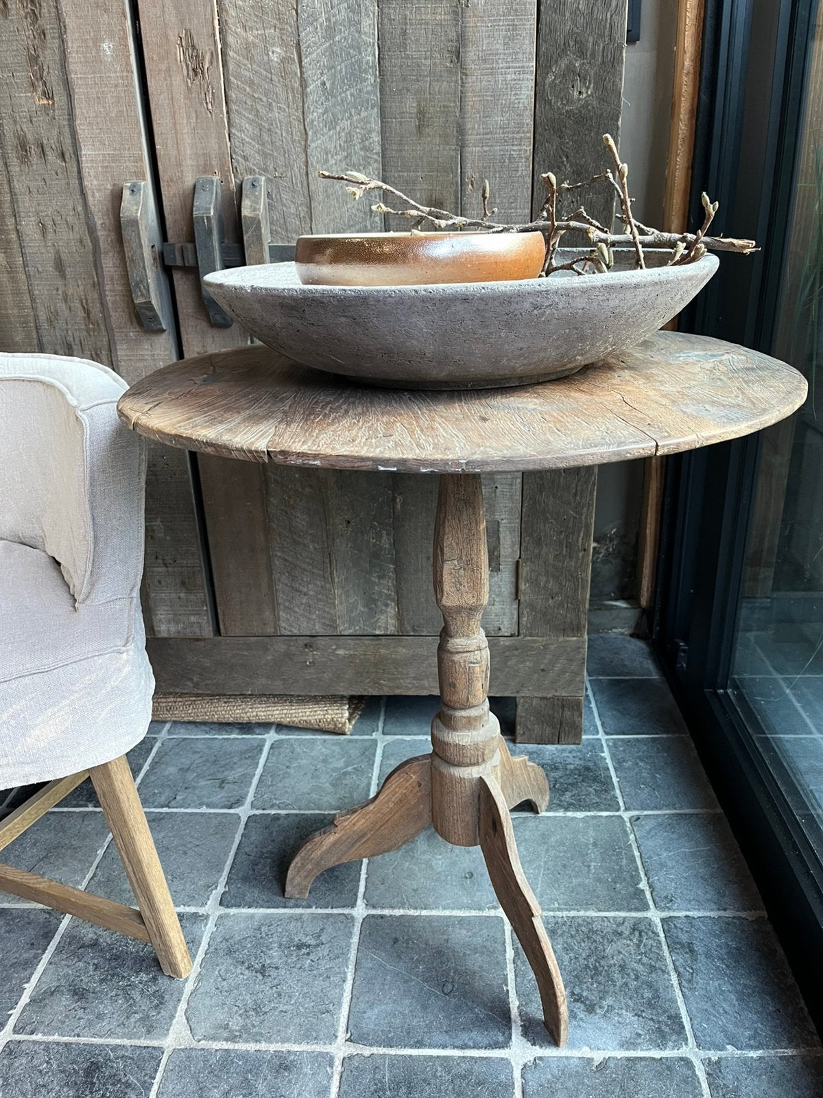 Wijntafel aura peeperkorn hoffz be unique vergrijsd sober, Ophalen, Minder dan 55 cm, Zo goed als nieuw, Rechthoekig