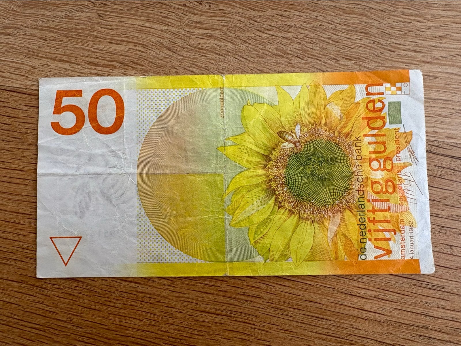 50 Gulden Zonnebloem biljet - Nederlands bankbiljet, Postzegels en Munten, Ophalen of Verzenden, 50 gulden, Los biljet
