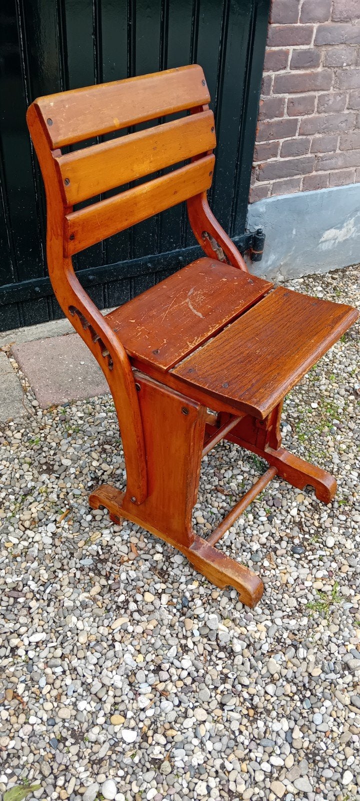 Vintage eiken verstelbare stoel uit 1900, Antiek en Kunst, Ophalen of Verzenden