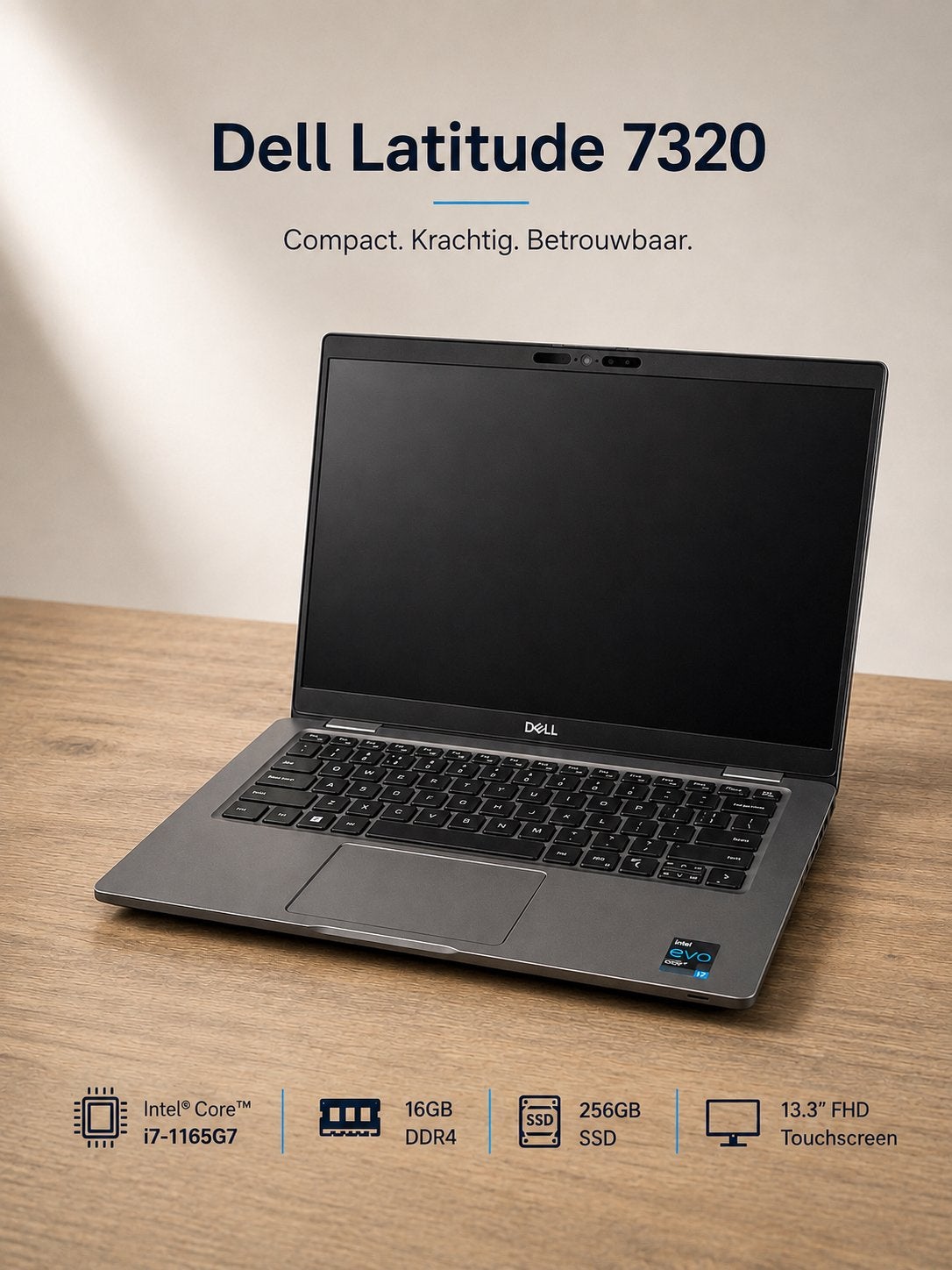 Dell Latitude 7320 - i7-1165G7 - Intel Iris Xe - 16GB - 256G, Computers en Software, Windows Laptops, Ophalen, Hp, Met videokaart