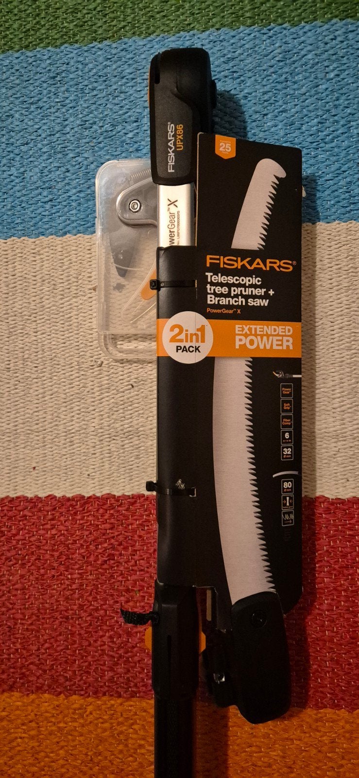 Fiskars Telescopische Boomzaag en Snoeischaar 2-in-1, Ophalen, Nieuw, 30 t/m 39 mm, Fiskars