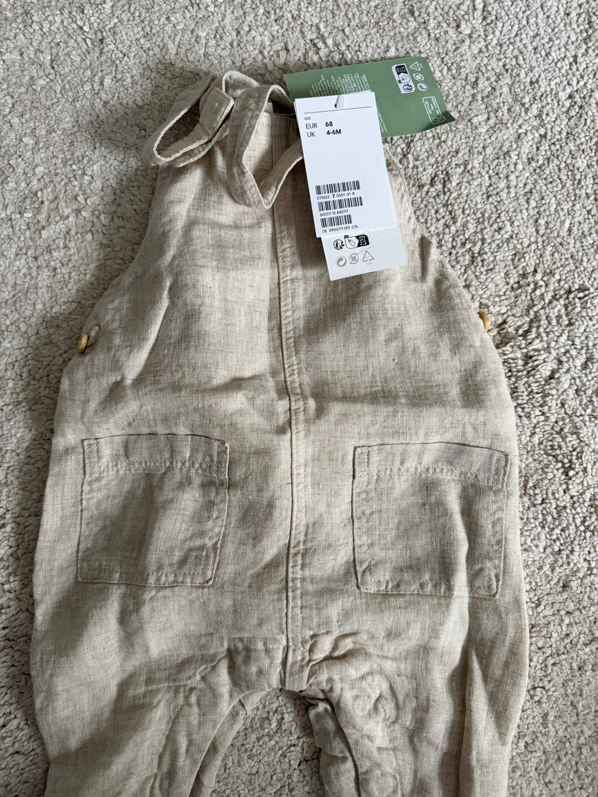 Linnen Salopette, Kinderen en Baby's, Babykleding | Maat 68, Ophalen of Verzenden, Nieuw, Jongetje, Pakje