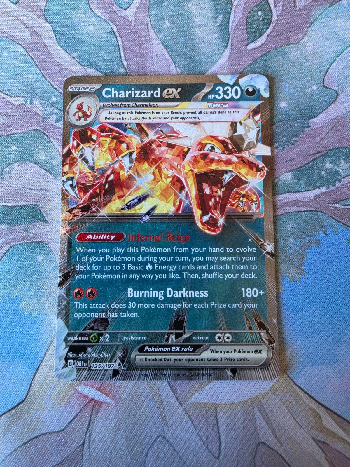 pokemon obsidian flames charizard ex 125/197, Ophalen, Nieuw, Losse kaart, Foil