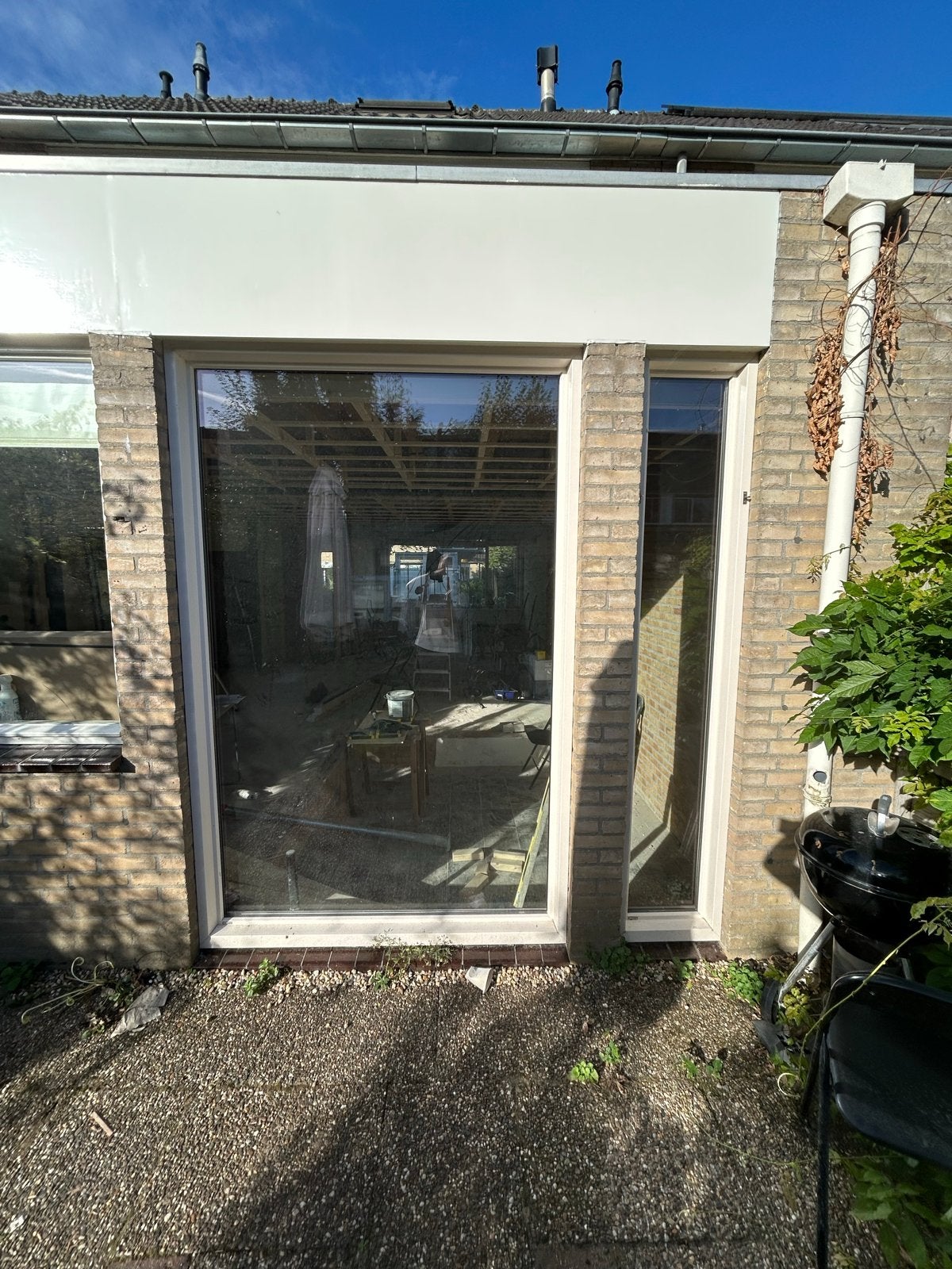 Groot kozijn met zijpaneel- zonder glas, Ophalen, Gevelraam of Ruit, Gebruikt, 80 tot 120 cm
