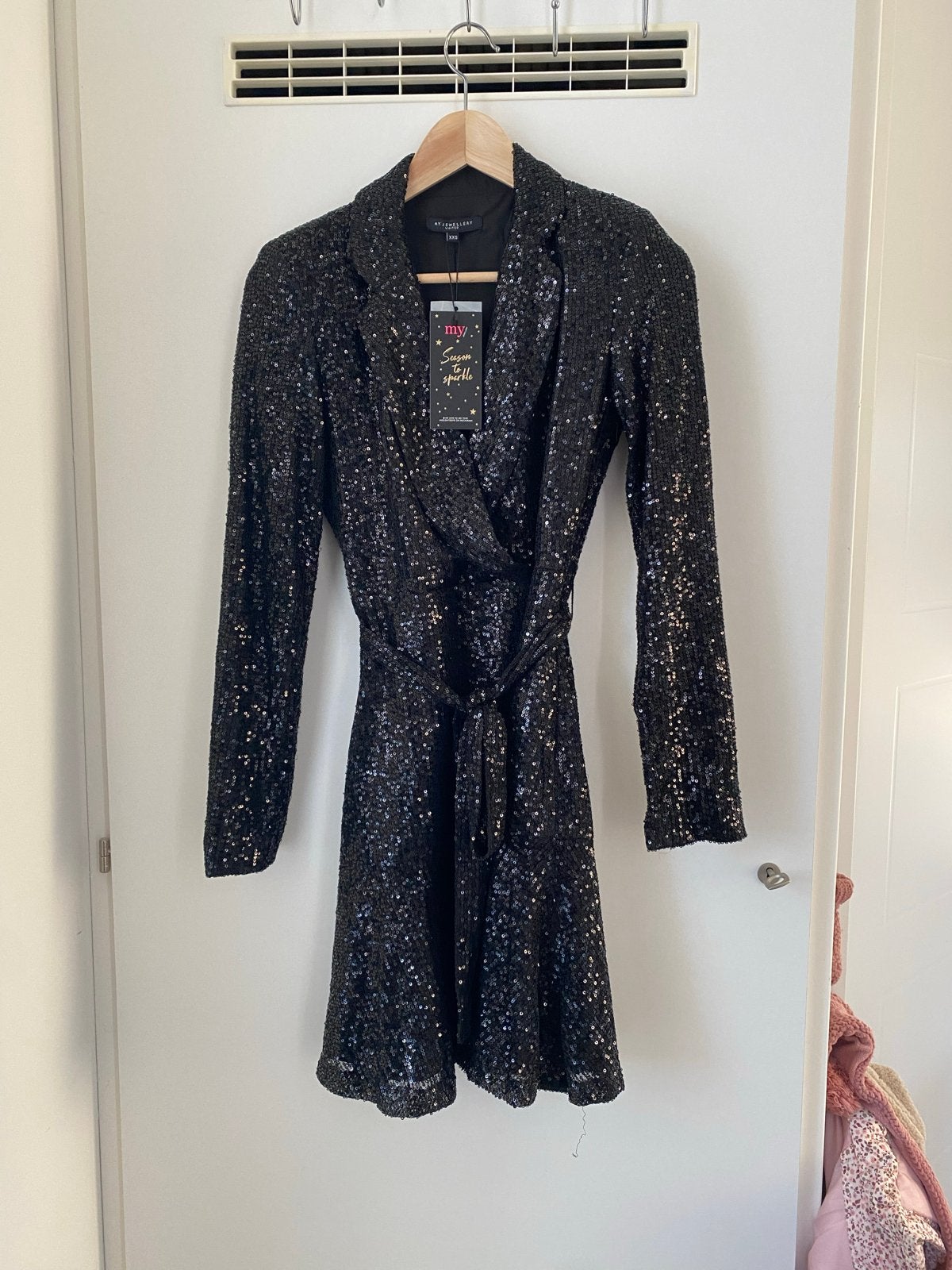 My Jewellery Zwarte Pailletten Feestjurk XXS - Nieuw!, Kleding | Dames, Zwart, Nieuw, Ophalen of Verzenden, Maat 34 (XS) of kleiner