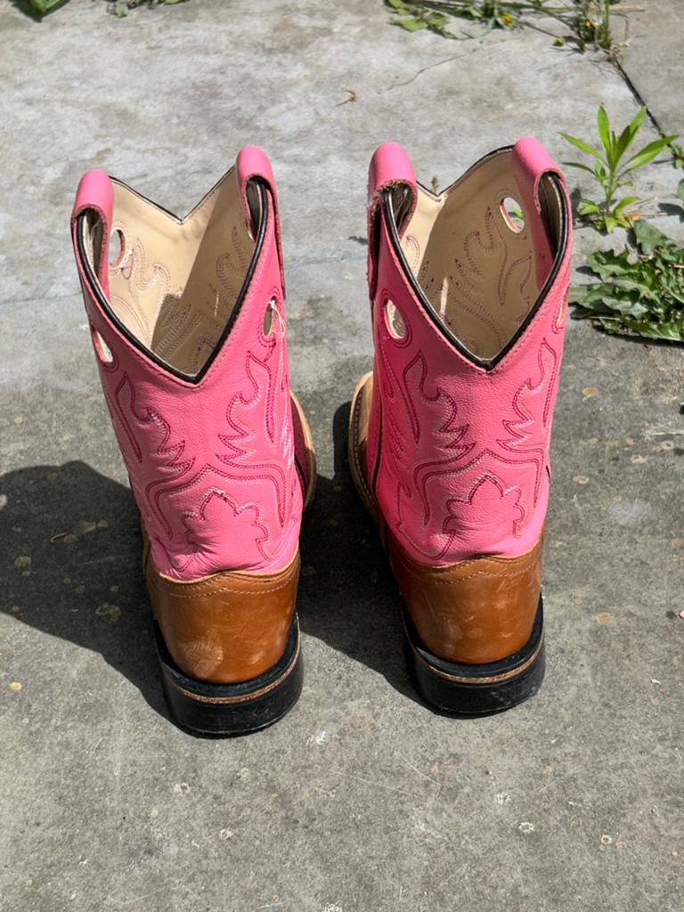 Old West Cowboylaarzen voor Meisje - Roze/Bruin (21,5cm), Meisje, Ophalen of Verzenden, Laarzen, Zo goed als nieuw