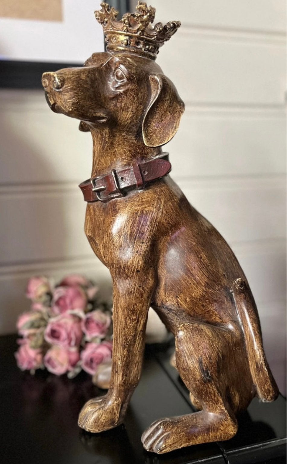 Groot beeld jachthond, Verzenden, 20 - 50 cm, Beeld, Bruin