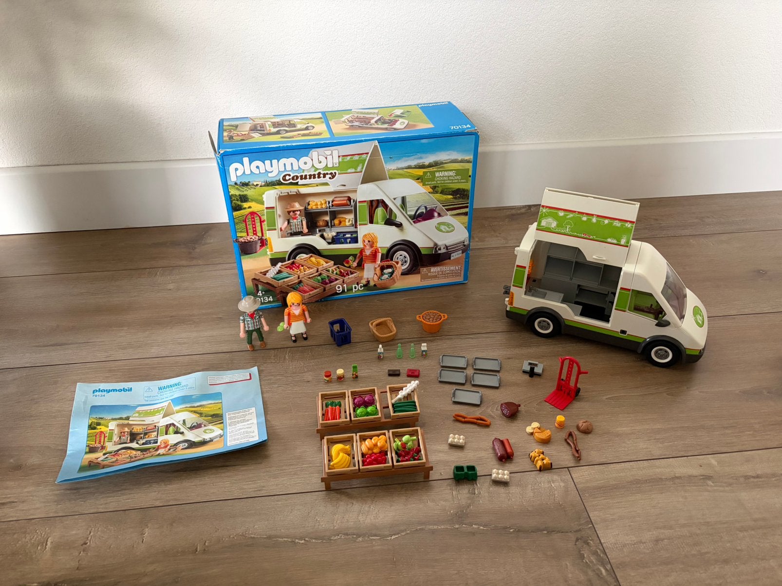 Mooie, complete set Playmobil Country marktkraam met bus, Ophalen of Verzenden, Zo goed als nieuw