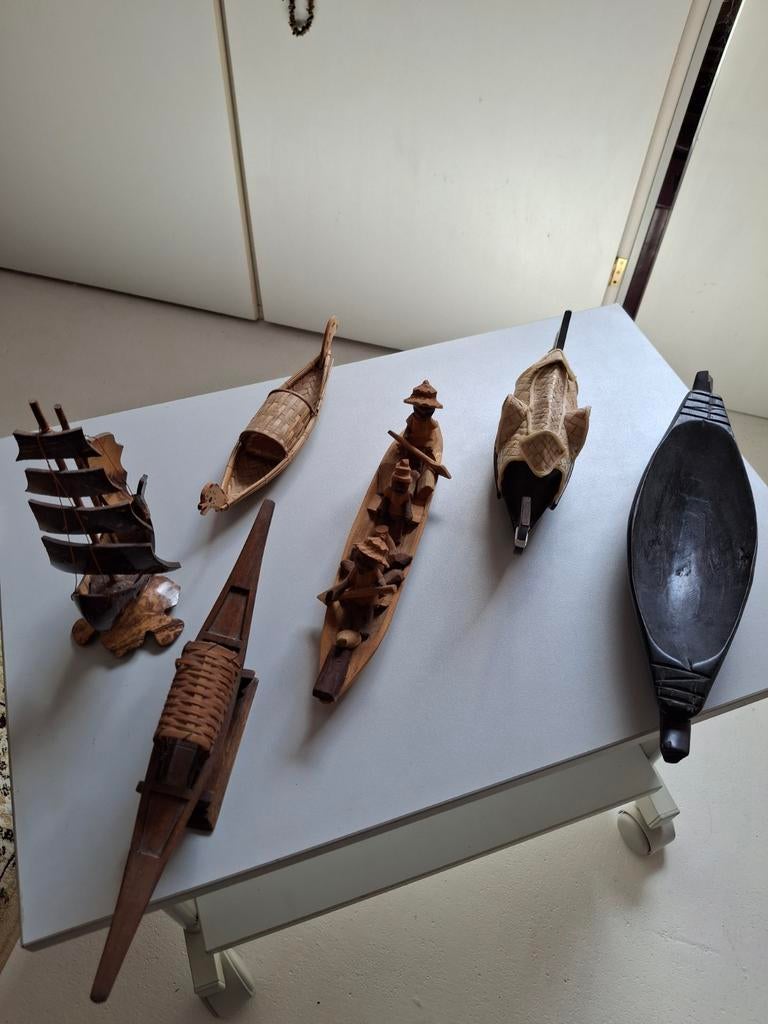 Houten decoratieve boten en schepen set, Ophalen of Verzenden