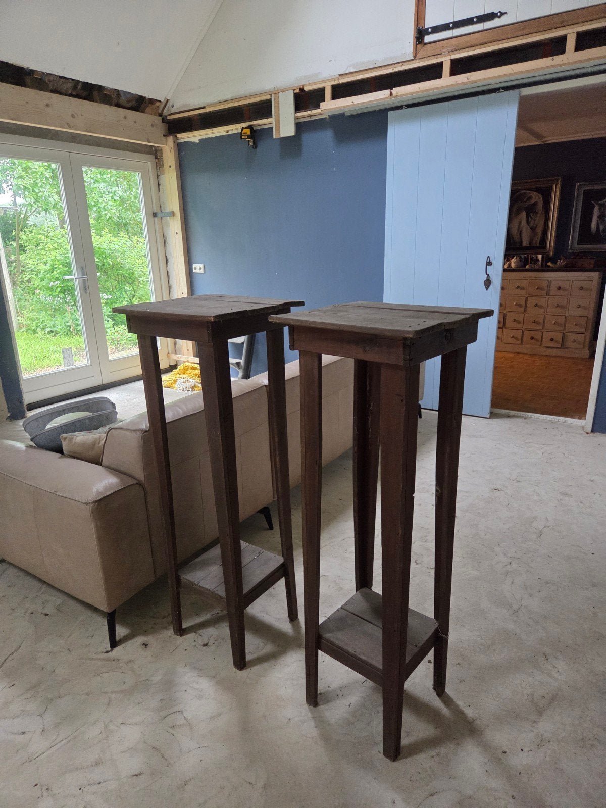 Hoge plantentafels 2x, Huis en Inrichting, Barren, Ophalen, Gebruikt