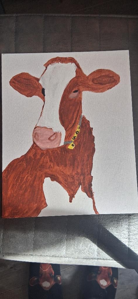 Schilderij koe, Antiek en Kunst, Ophalen of Verzenden