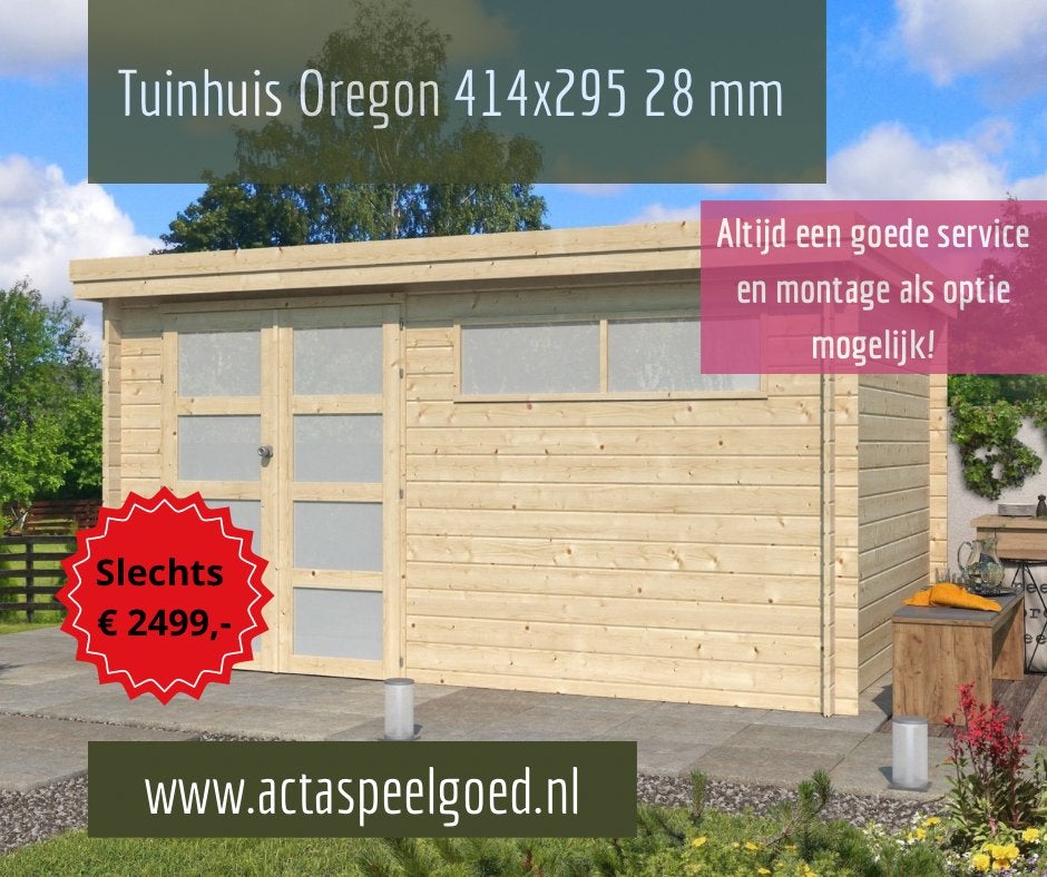 AANBIEDING | Berging Schuur Tuinhuis Blokhut  Oregon 415x295, Tuin en Terras, 200 tot 400 cm, Tuinhuis, 250 tot 500 cm, Nieuw