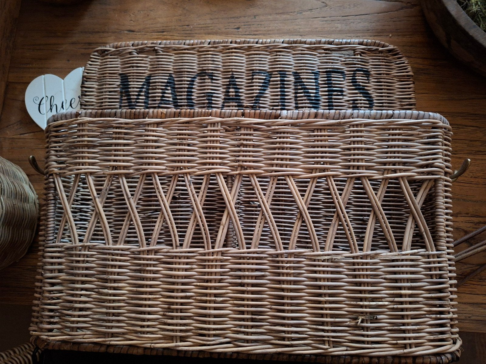 Riviera Maison Rattan Magazine Mand - als nieuw, Ophalen of Verzenden, Natuurlijk materiaal, Bruin, Landelijk