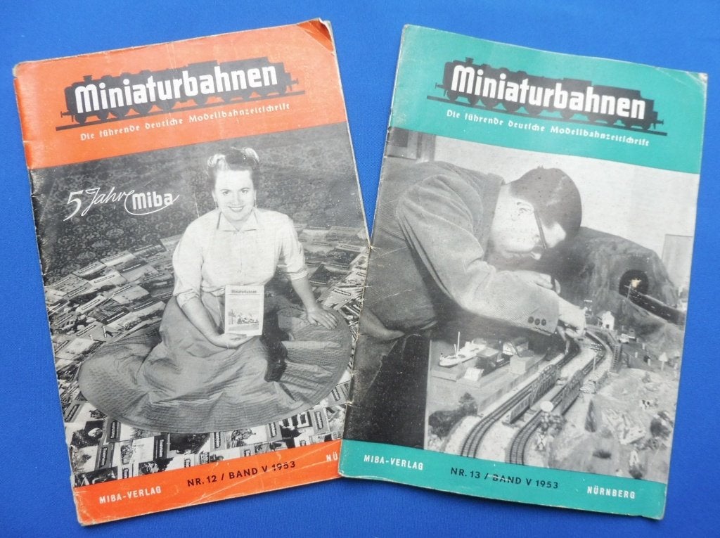 2 vintage MIBA modelspoor tijdschriften uit 1953 (Nr 12+13), Overige merken, Gebruikt, Verzenden, Gelijkstroom of Wisselstroom