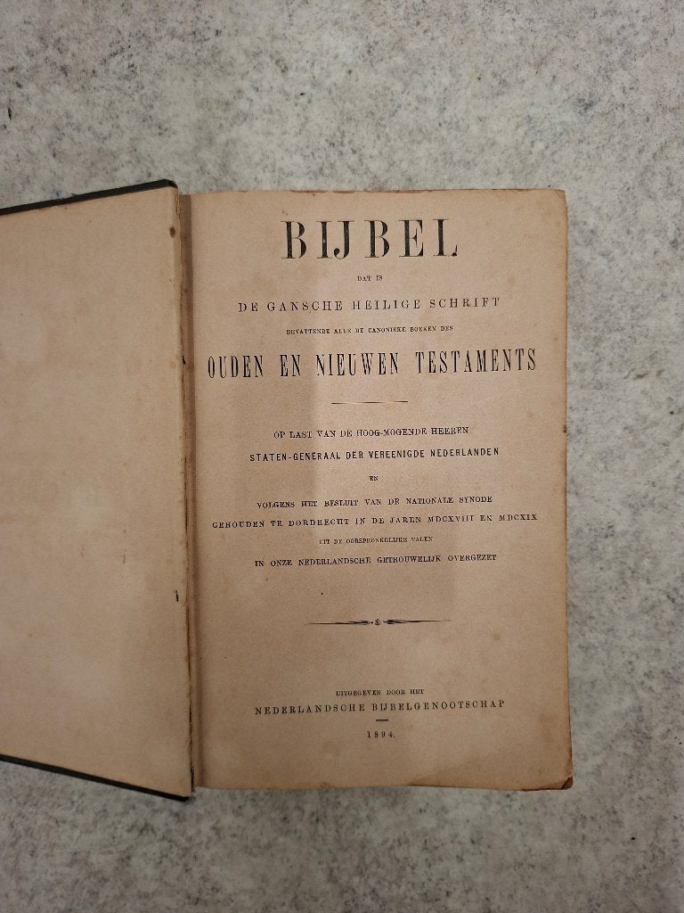 Bijbel de gansche heilige schrift 1894, Ophalen of Verzenden