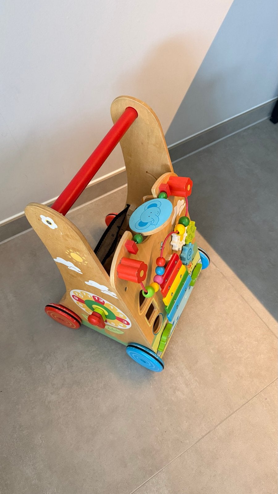 Houten loopwagen met activiteitenpaneel, Ophalen, Gebruikt, Overige typen, Met geluid