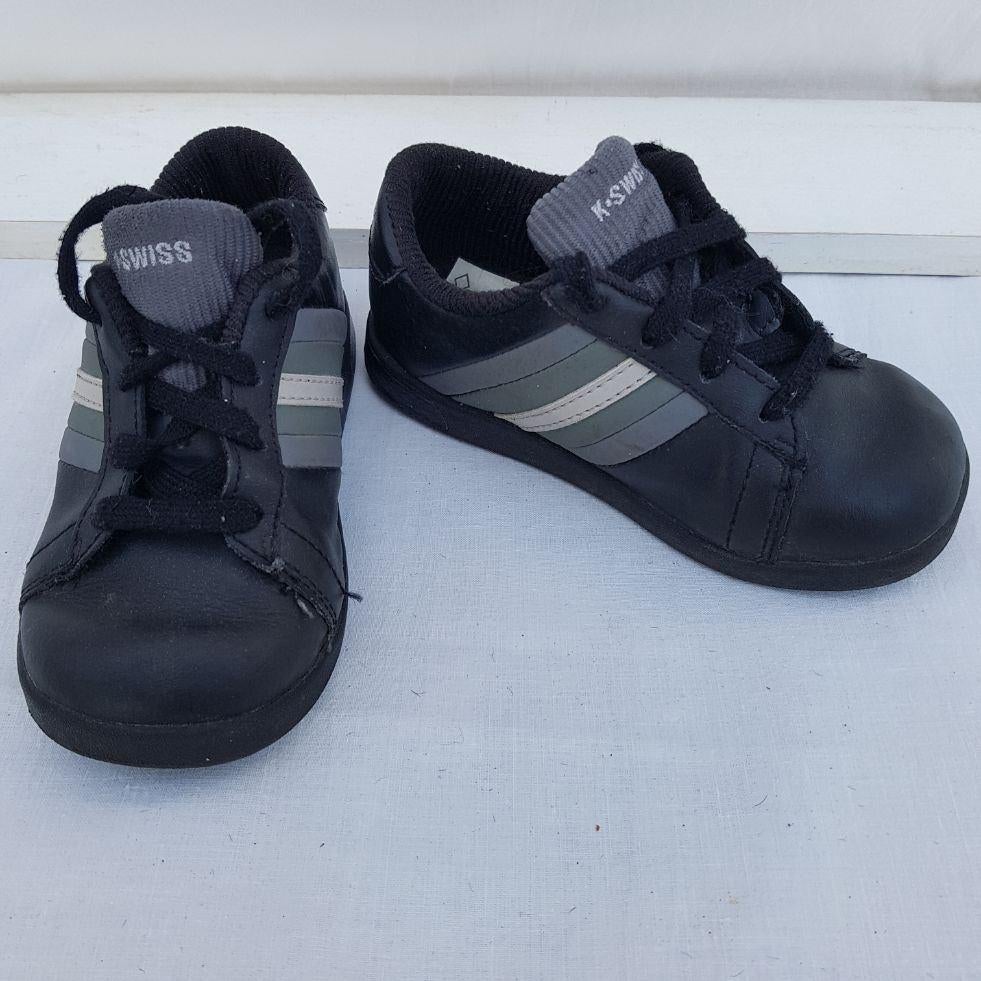 Stoere zwarte leren sneakers Mt 23.5 merk K Swiss, ., Schoenen, Ophalen of Verzenden, Zo goed als nieuw