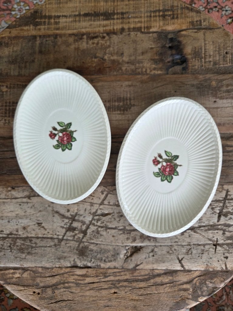 Wedgwood Moss Rose 2 ovale schaaltjes, Ophalen of Verzenden