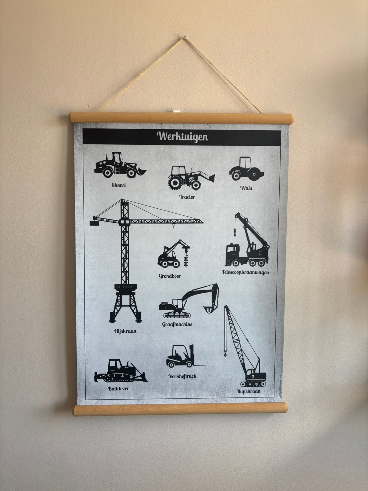 Poster bouwplaats, Kinderen en Baby's, Ophalen of Verzenden