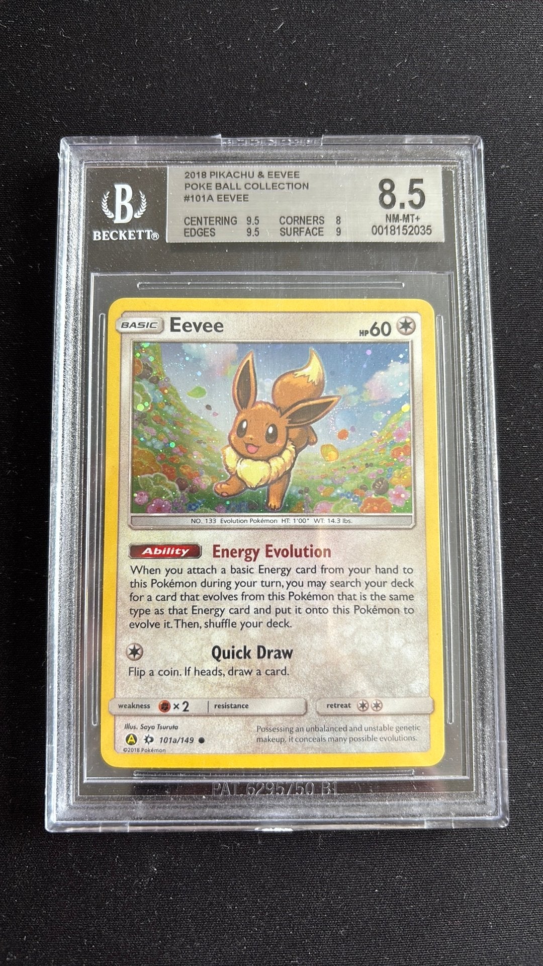 Eevee (SUM 101a) - Beckett 8.5 - Sun & Moon, Ophalen of Verzenden, Zo goed als nieuw