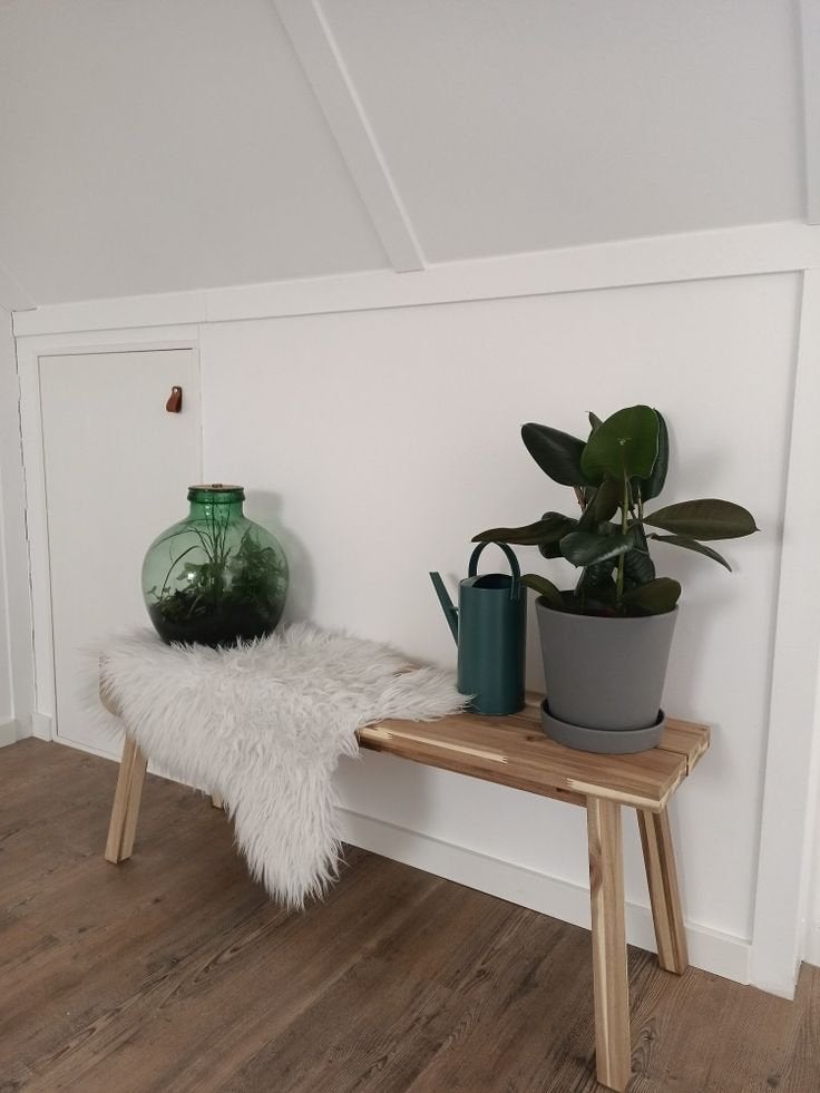 Ikea SKOGSTA houten bankje 120cm - Zo goed als nieuw, Ophalen, Bruin, Zo goed als nieuw, Eén