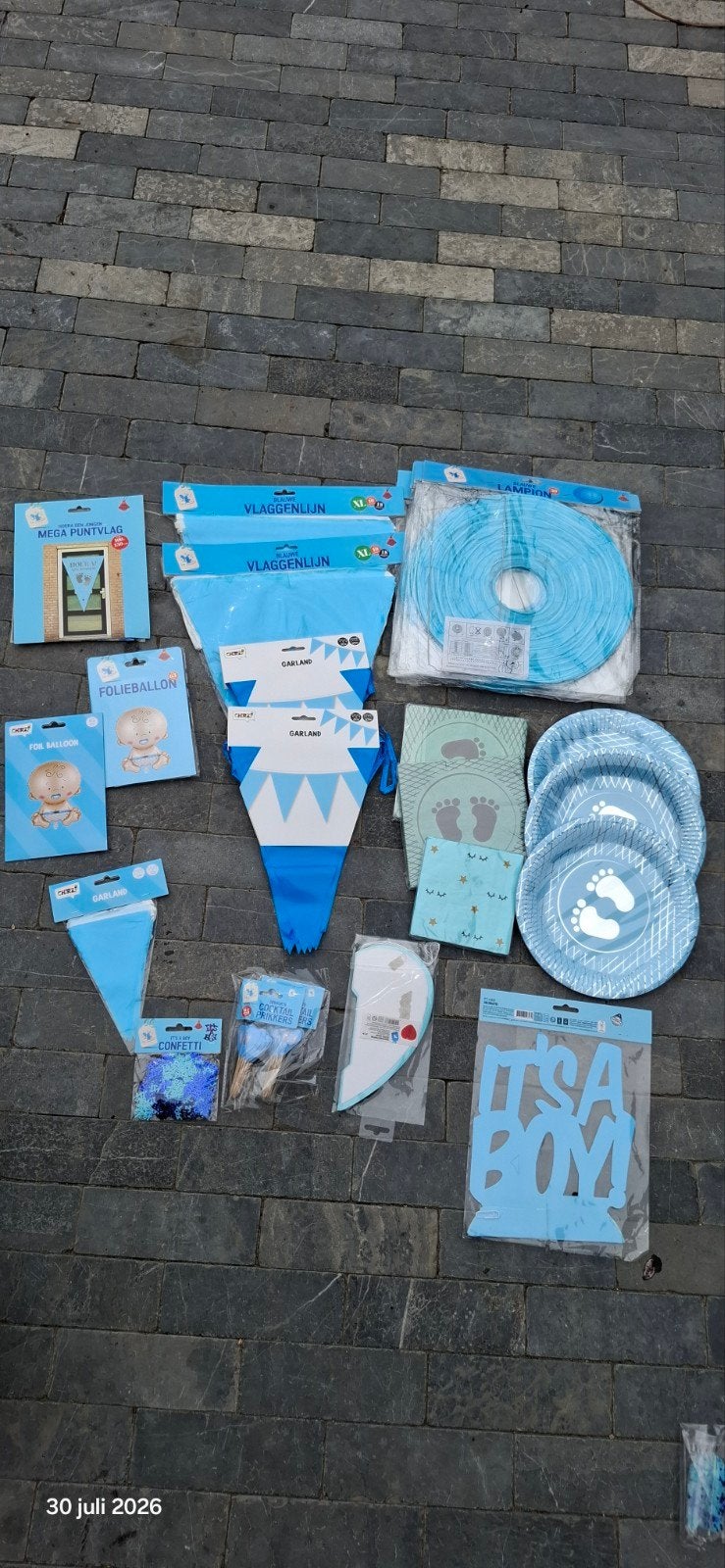 pakket versiering geboorte jongen, Kinderen en Baby's, Ophalen of Verzenden, Nieuw