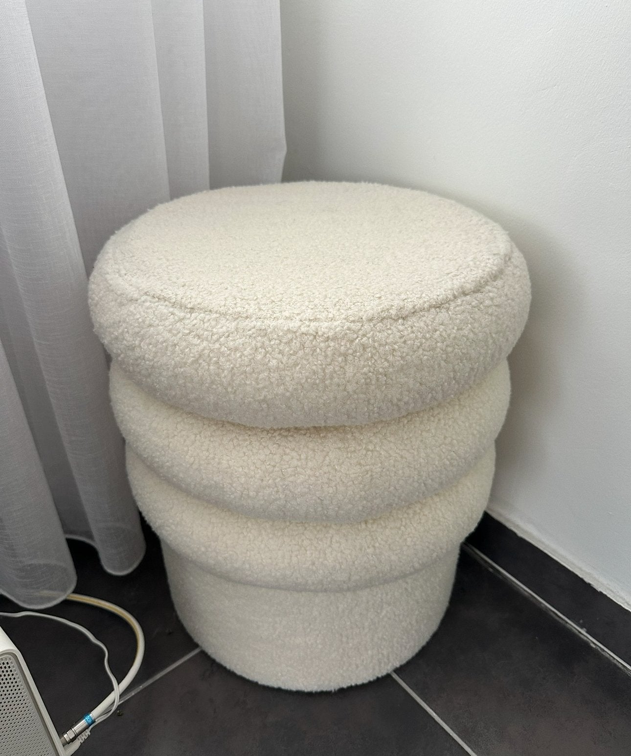 Teddy poef nieuw, Ophalen, Zo goed als nieuw, Rond, Minder dan 50 cm