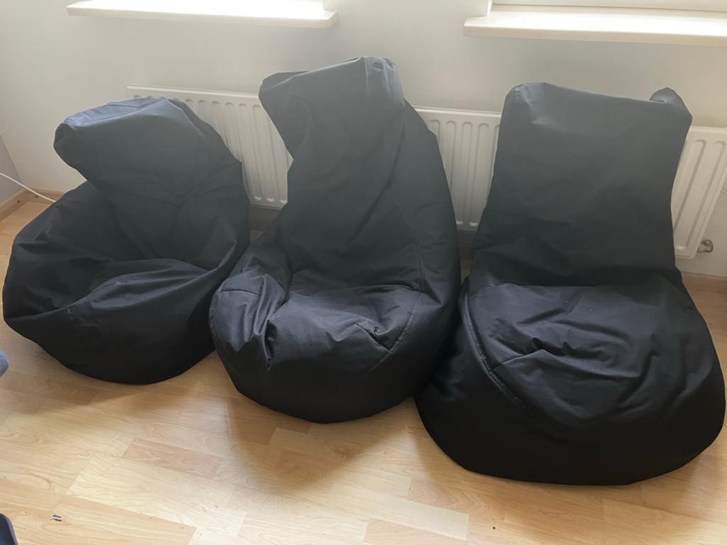 3x Zwarte Bomba Zitzakken - Zo goed als nieuw, Ophalen, Zo goed als nieuw, Zwart, Zitzak