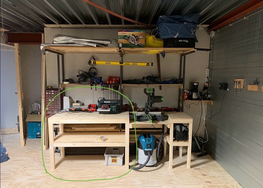Werkbank 135x57cm, Ophalen, Gebruikt, 120 tot 170 cm