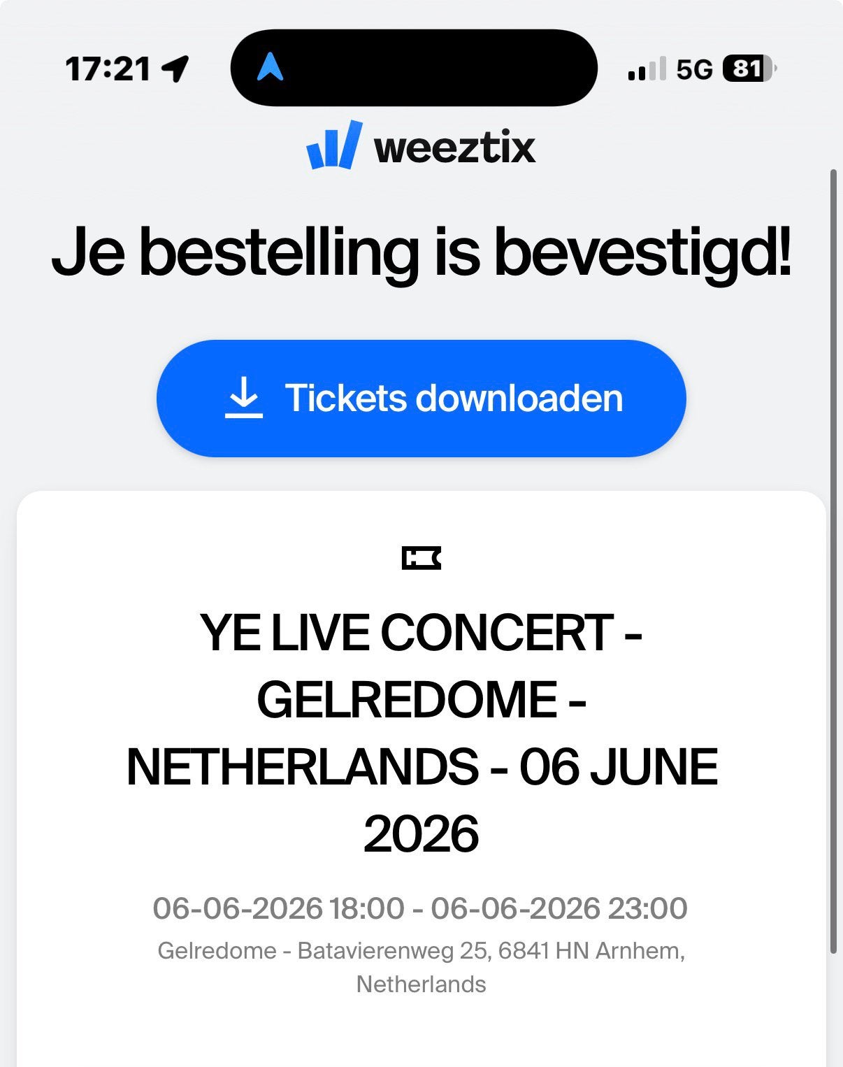 Last minute goedkope kanye ticket, Eén persoon, Kortingsbon
