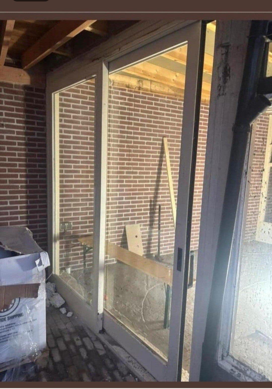 hardhouten kozijn schuifpui dubbel glas, 225 cm of meer, Ophalen of Verzenden, Zo goed als nieuw, Schuifpui