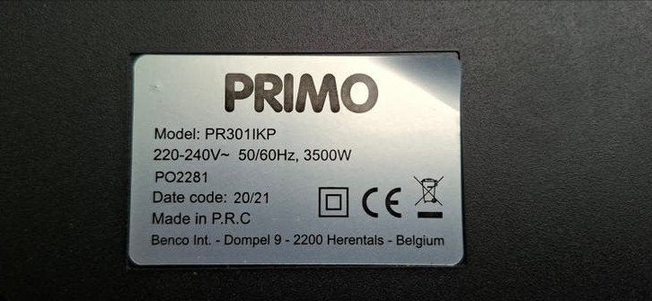 Primo PR301IKP Inductie kookplaat 3500W, Witgoed en Apparatuur, Kookplaten, Ophalen