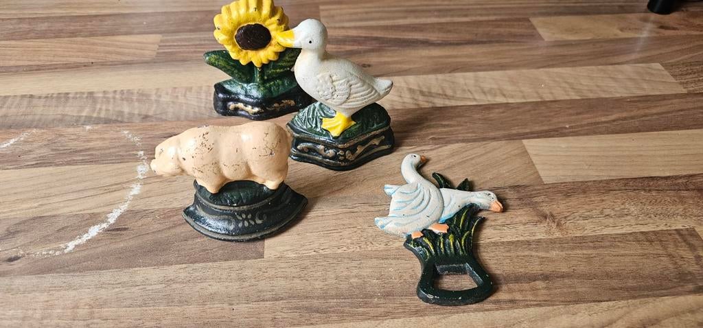 Gietijzer deurstopper raamstopper flessenopener. Per stuk:, Antiek en Kunst, Ophalen of Verzenden