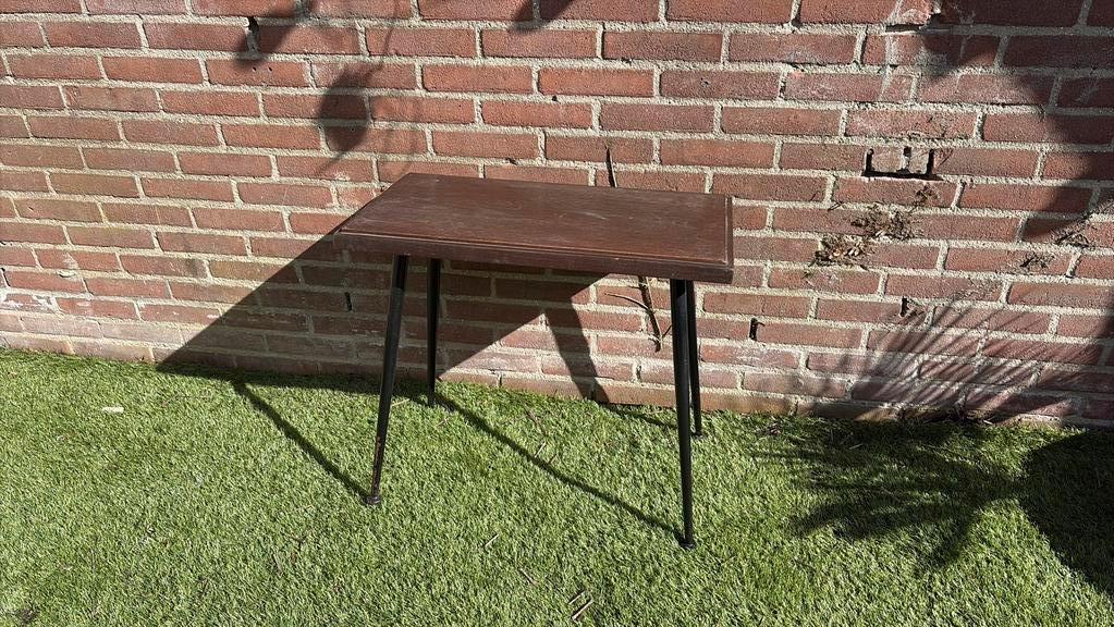 Vintage bijzet tafeltjes, Minder dan 55 cm, Gebruikt, Rechthoekig, Ophalen