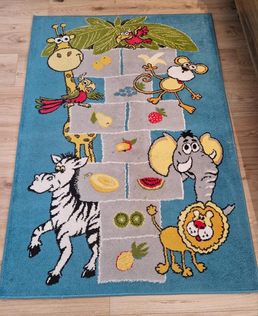 Vloerkleed met dieren en fruit 120x170cm, Ophalen