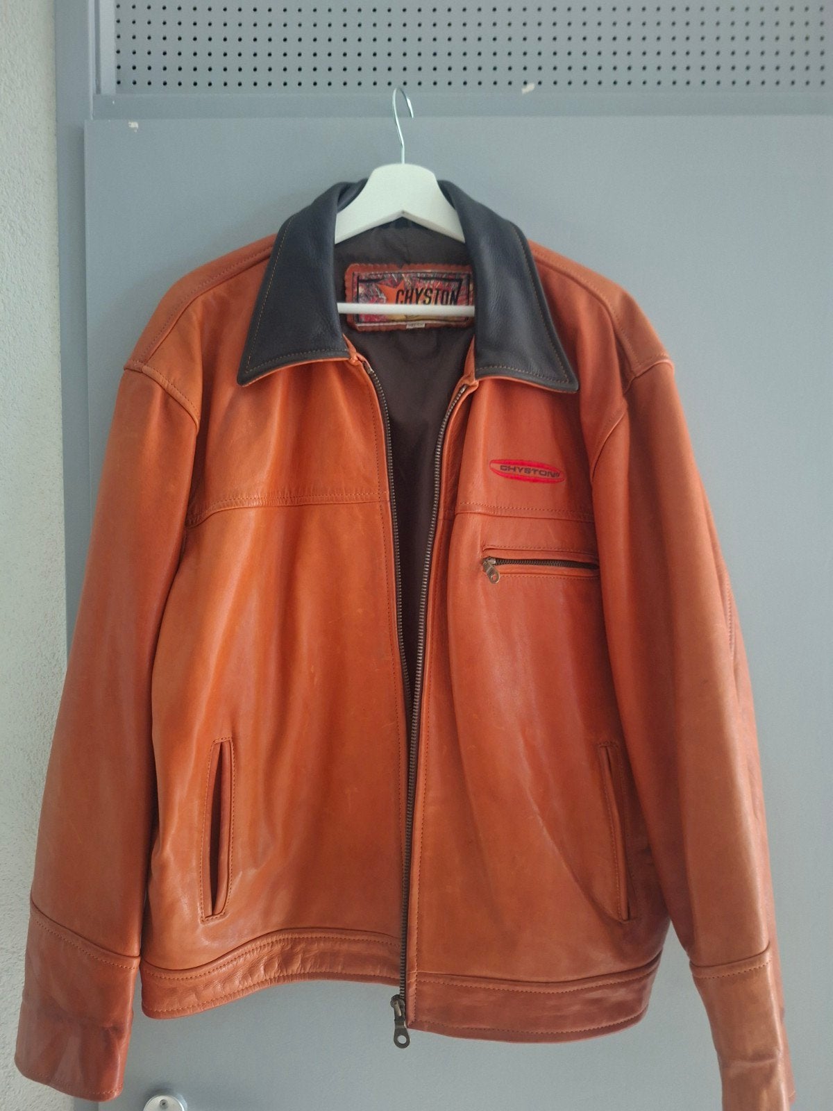 Leren chystion maat medium te koop, Ophalen of Verzenden, Zo goed als nieuw, Maat 48/50 (M), Zwart