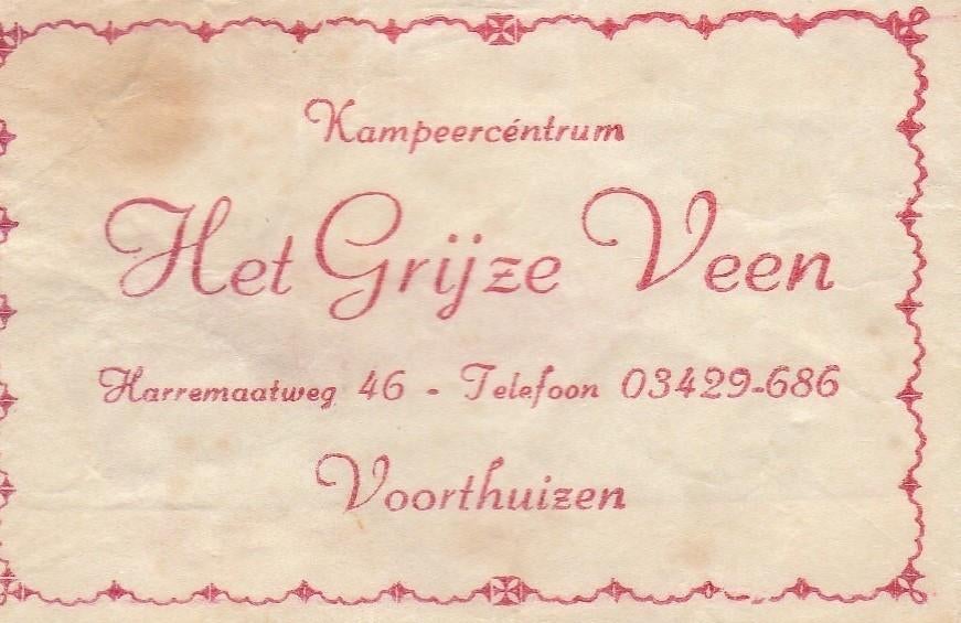 kampeercentrum Het Grijze Veen Harremaatweg Voorthuizen, Ophalen of Verzenden