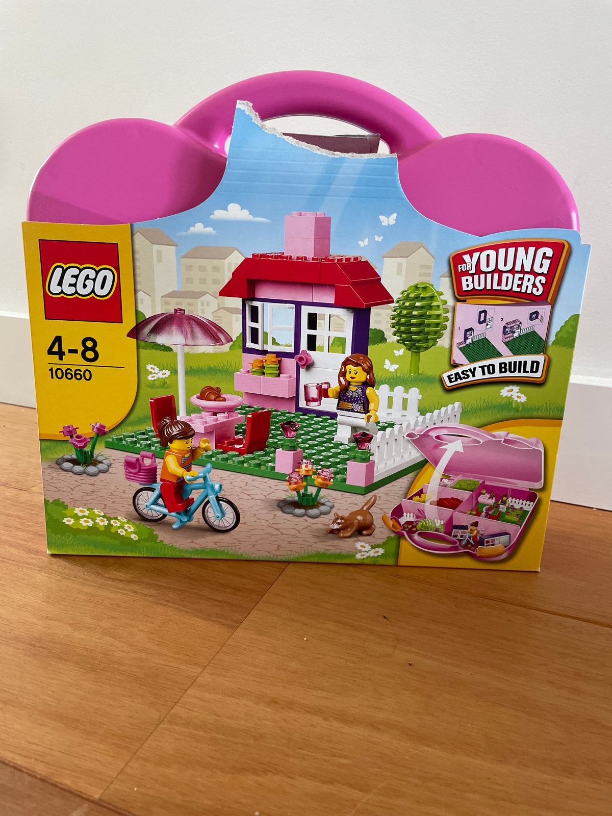 LEGO 10660 Roze Koffer - Huisje met tuin en fiets, Gebruikt, Overige thema's, Lego, Overige typen