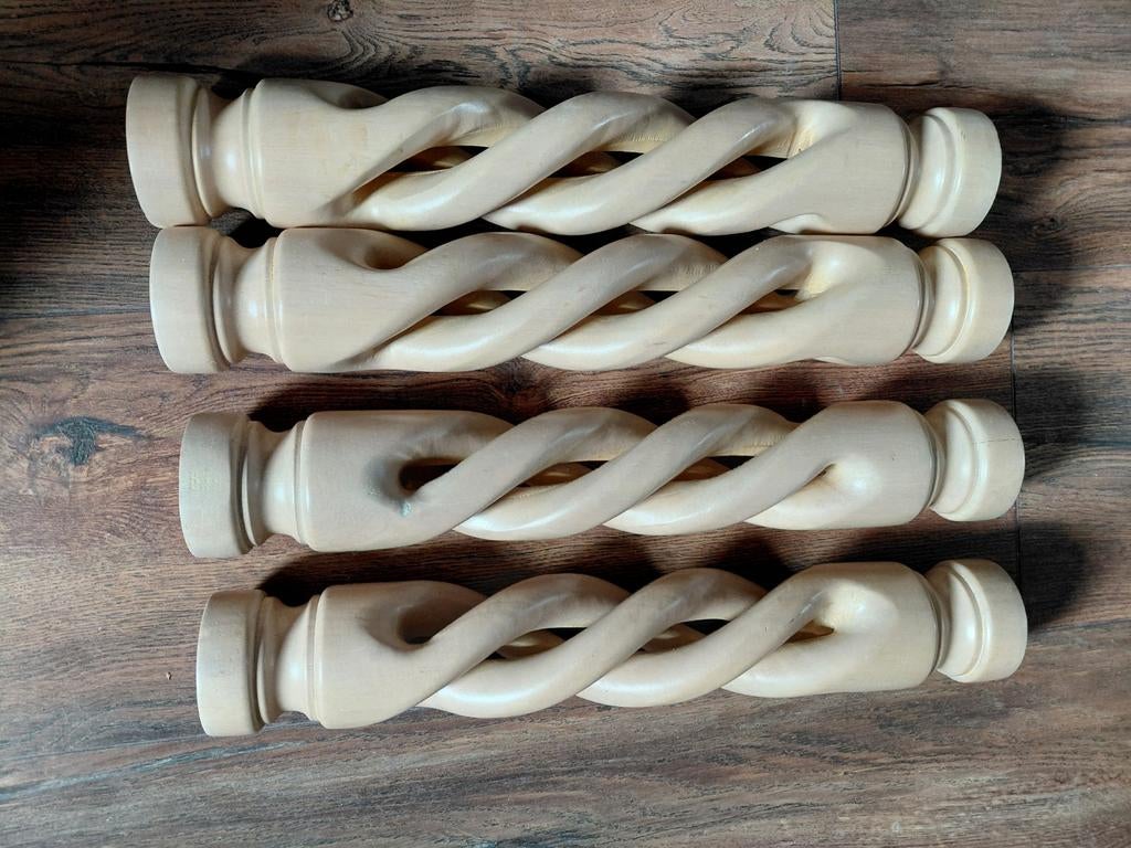 Salontafel poten van licht hout - set van 4, Huis en Inrichting, Tafelonderdelen, Gebruikt, Tafelpoot, Minder dan 50 cm, Minder dan 50 cm