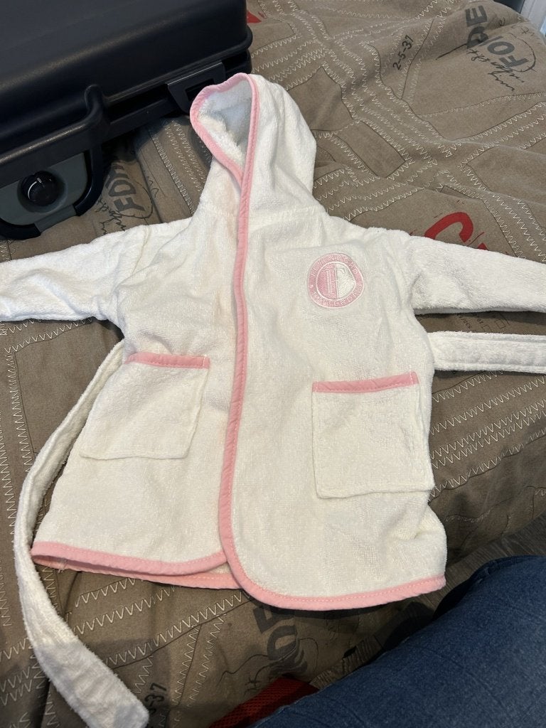 Feyenoord badjas roze/wit Maat 62/68, Ophalen of Verzenden, Zo goed als nieuw, Meisje, Nacht- of Onderkleding