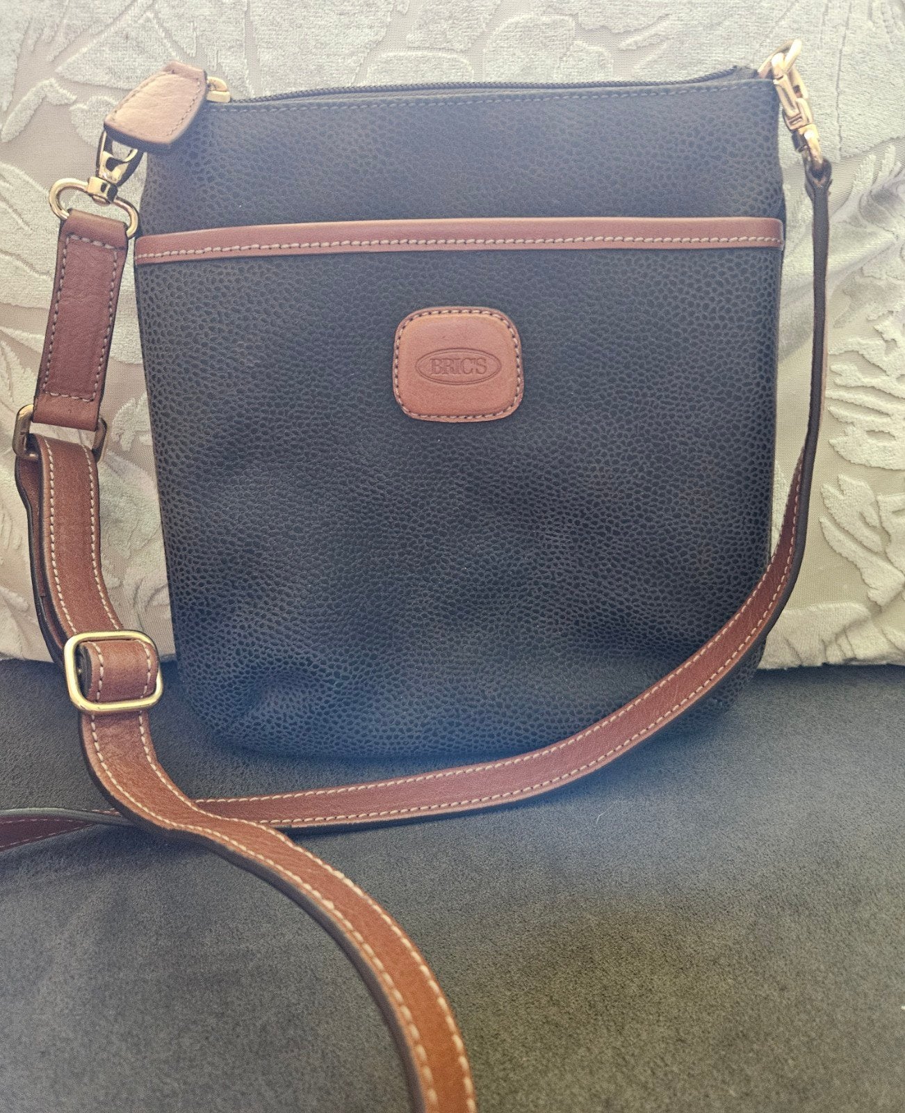 Unisex Brics Crossbody Tas Schoudertas Donkerbruin cog, Ophalen, 40 tot 60 cm, Bruin, Minder dan 35 cm
