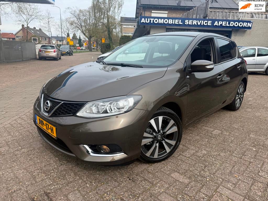 Nissan Pulsar 1.2 DIG-T Connect Edition AUTOMAAT *CLIMA*NAVI, Auto's, Gebruikt, Euro 6, 4 cilinders, Bruin