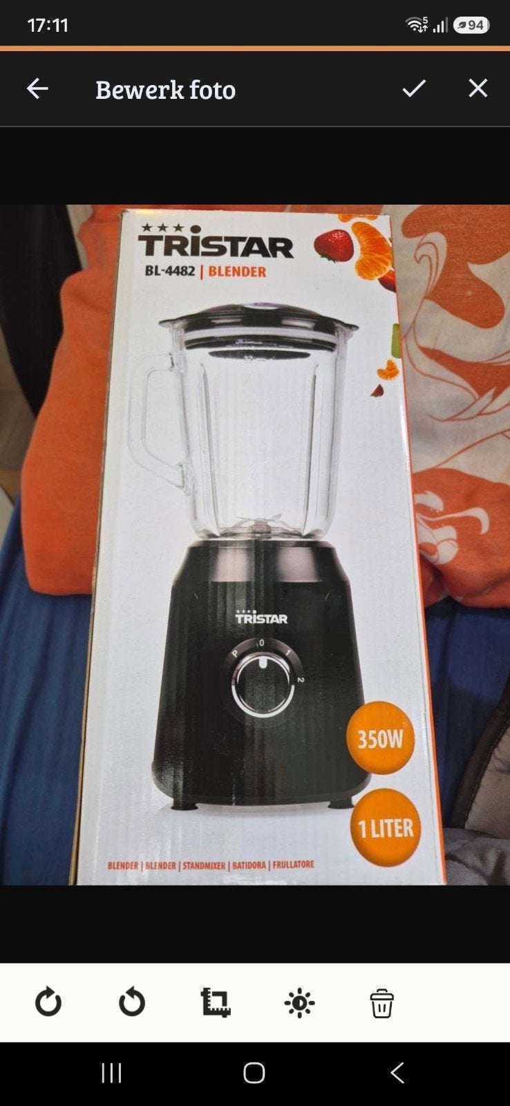 Tristar BL-4482 Blender - Smoothie Maker 350W 1 Liter, Ophalen